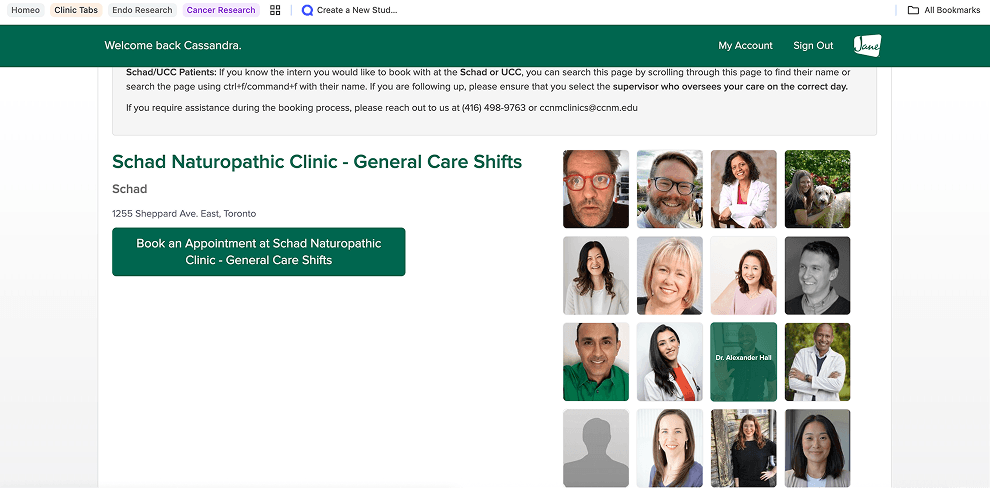 Select your practitioner